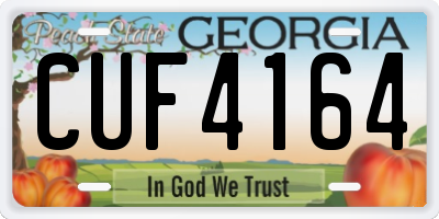 GA license plate CUF4164