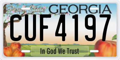 GA license plate CUF4197