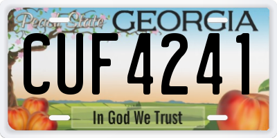 GA license plate CUF4241