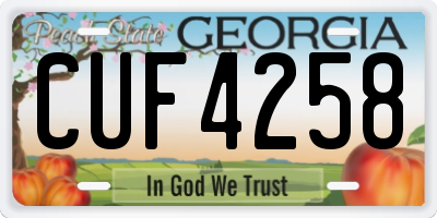 GA license plate CUF4258