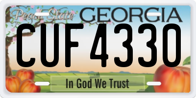 GA license plate CUF4330