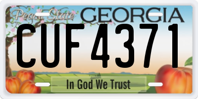 GA license plate CUF4371