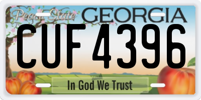 GA license plate CUF4396