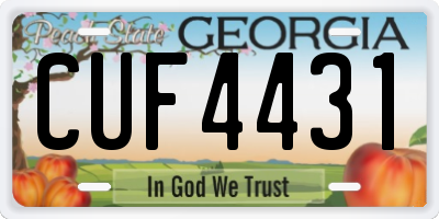 GA license plate CUF4431