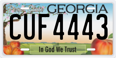 GA license plate CUF4443