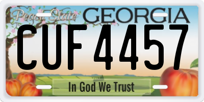 GA license plate CUF4457