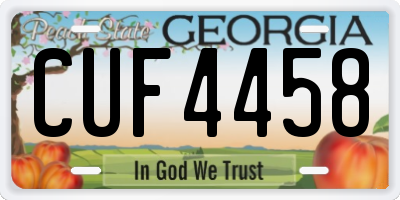 GA license plate CUF4458