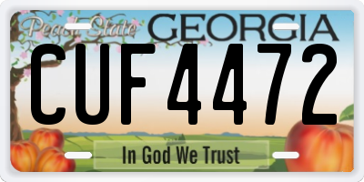 GA license plate CUF4472