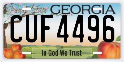 GA license plate CUF4496