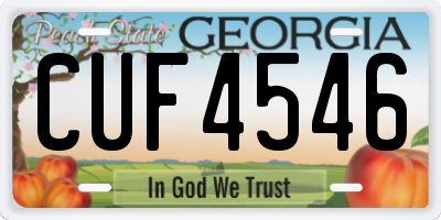GA license plate CUF4546