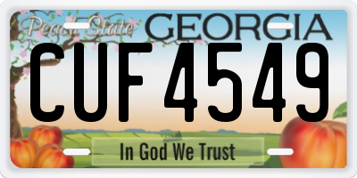 GA license plate CUF4549