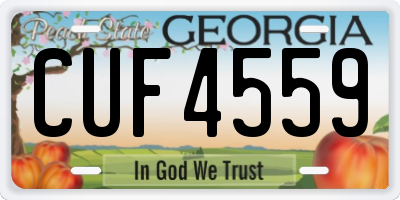 GA license plate CUF4559