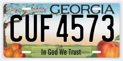 GA license plate CUF4573