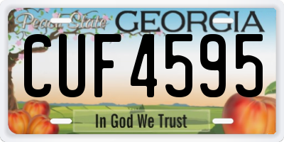GA license plate CUF4595