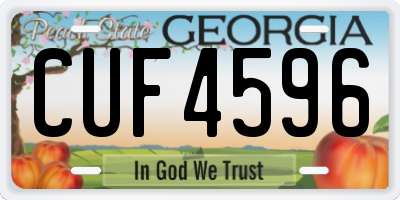GA license plate CUF4596