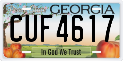 GA license plate CUF4617