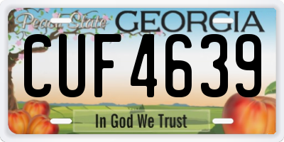GA license plate CUF4639