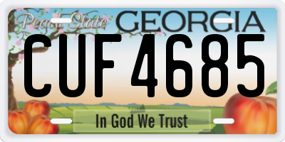 GA license plate CUF4685