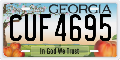 GA license plate CUF4695