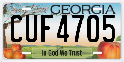 GA license plate CUF4705