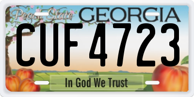 GA license plate CUF4723