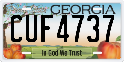 GA license plate CUF4737