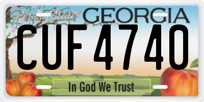 GA license plate CUF4740