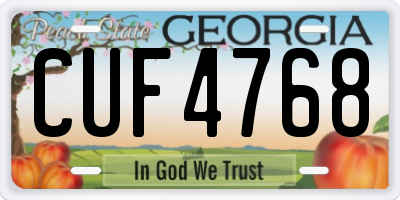GA license plate CUF4768