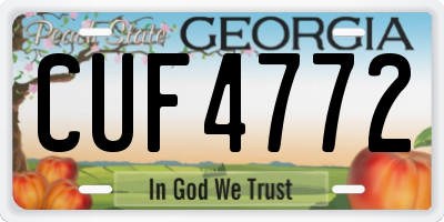 GA license plate CUF4772