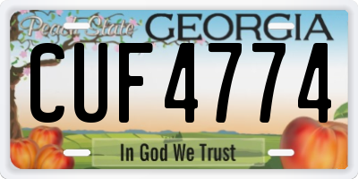 GA license plate CUF4774