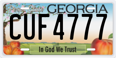 GA license plate CUF4777