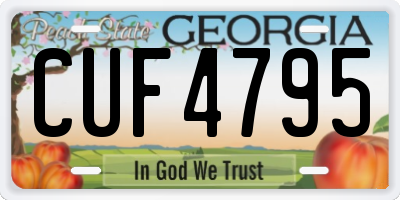 GA license plate CUF4795