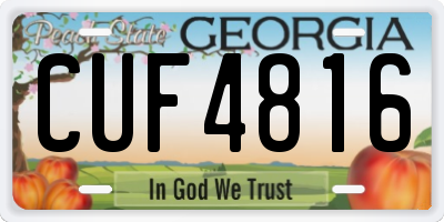 GA license plate CUF4816
