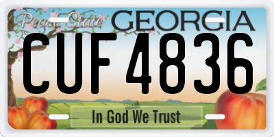 GA license plate CUF4836