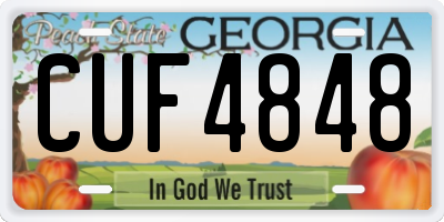 GA license plate CUF4848
