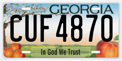 GA license plate CUF4870