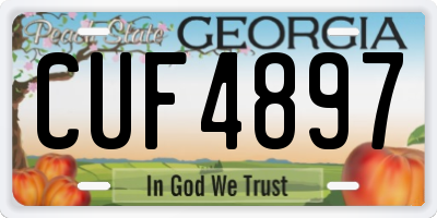GA license plate CUF4897