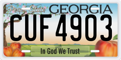 GA license plate CUF4903