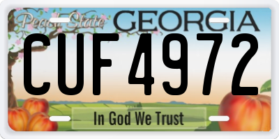 GA license plate CUF4972