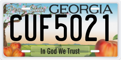 GA license plate CUF5021