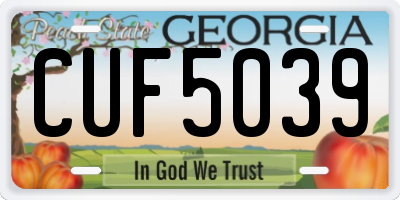 GA license plate CUF5039