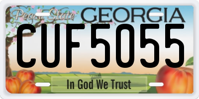 GA license plate CUF5055