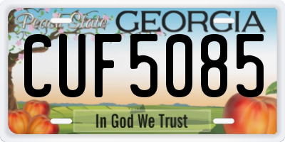 GA license plate CUF5085