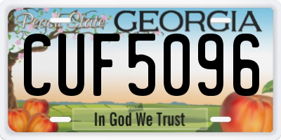 GA license plate CUF5096