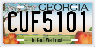 GA license plate CUF5101