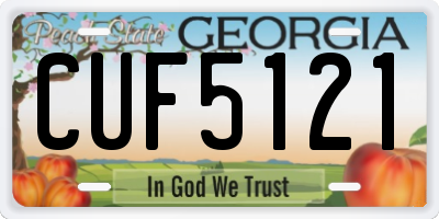 GA license plate CUF5121