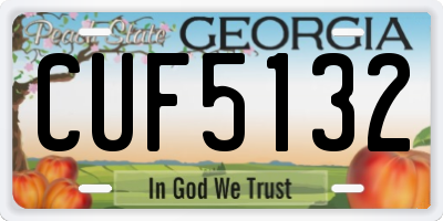 GA license plate CUF5132
