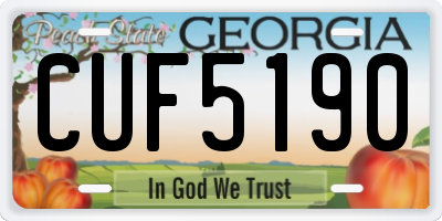 GA license plate CUF5190