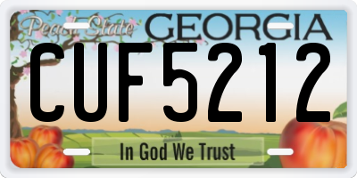 GA license plate CUF5212