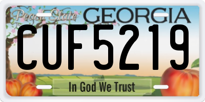 GA license plate CUF5219